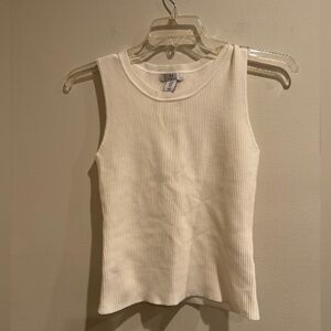 H by HALSTON ribbed tank top off white medium